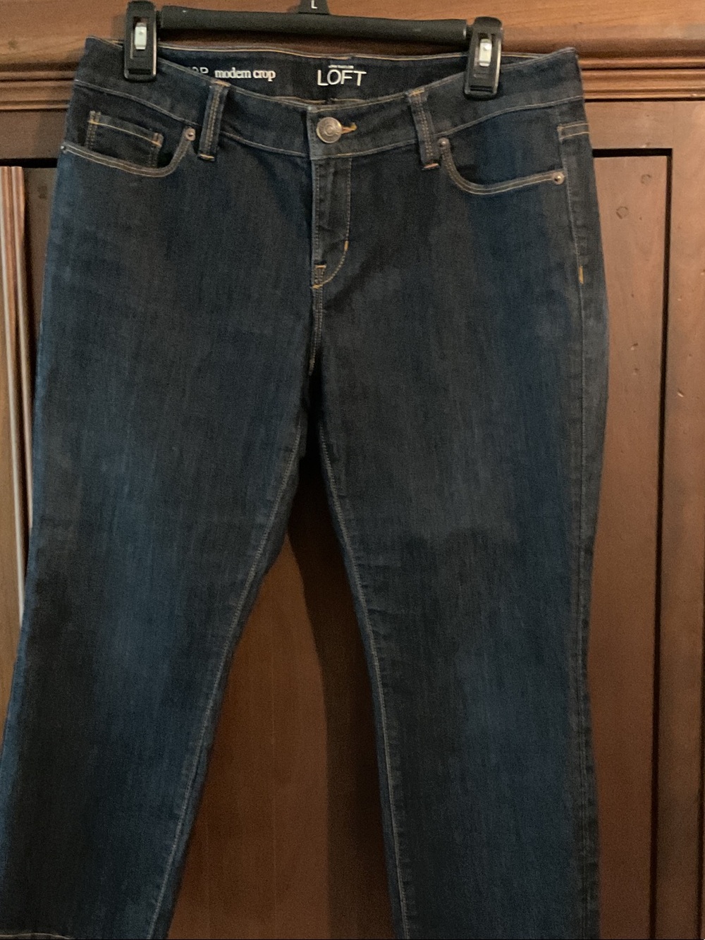 LOFT Dark Indigo Cropped Skinny Jeans